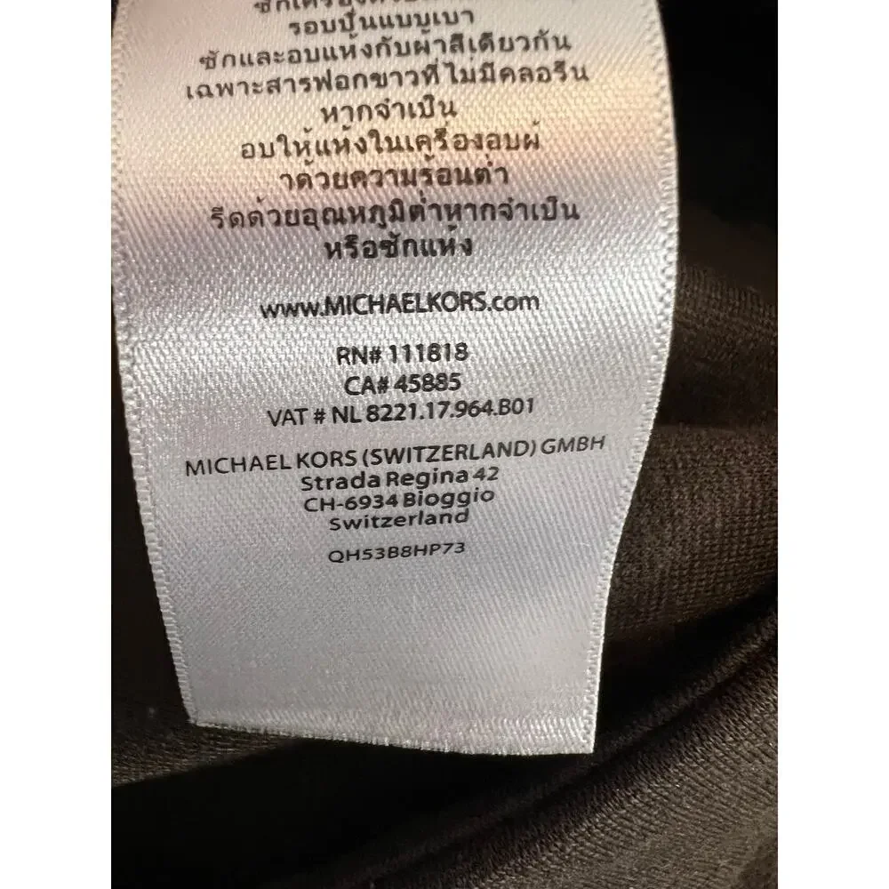 Michael Kors Pants Womens Sz 14 Brown Stretch Ponte Knit Skinny Ankle Logo